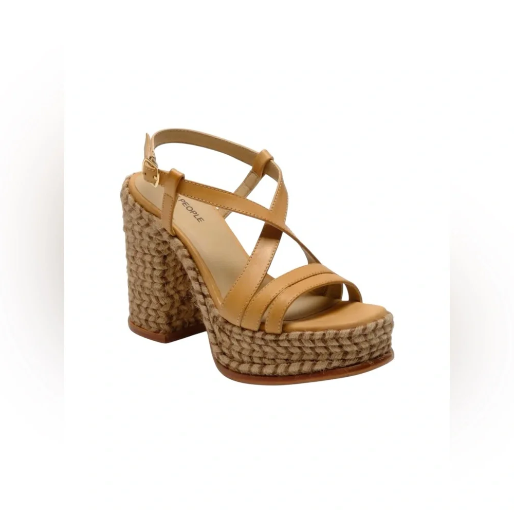 🆕 FREE PEOPLE | FAHN PLATFORM SANDAL | NATURAL | SIZE: US 8